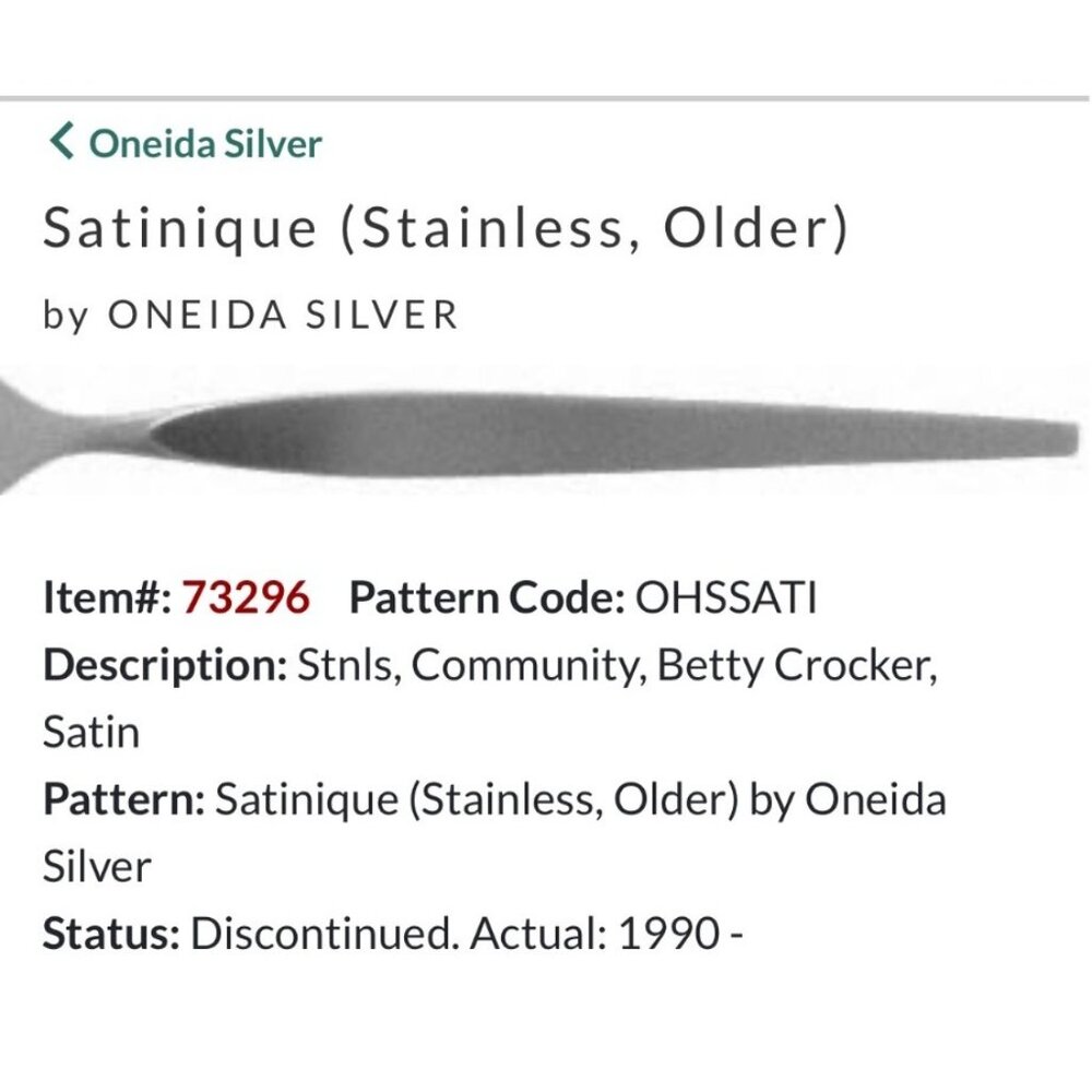Oneida Satinique Stainless Steel set of 4 salad Fork Betty Crocker satin
